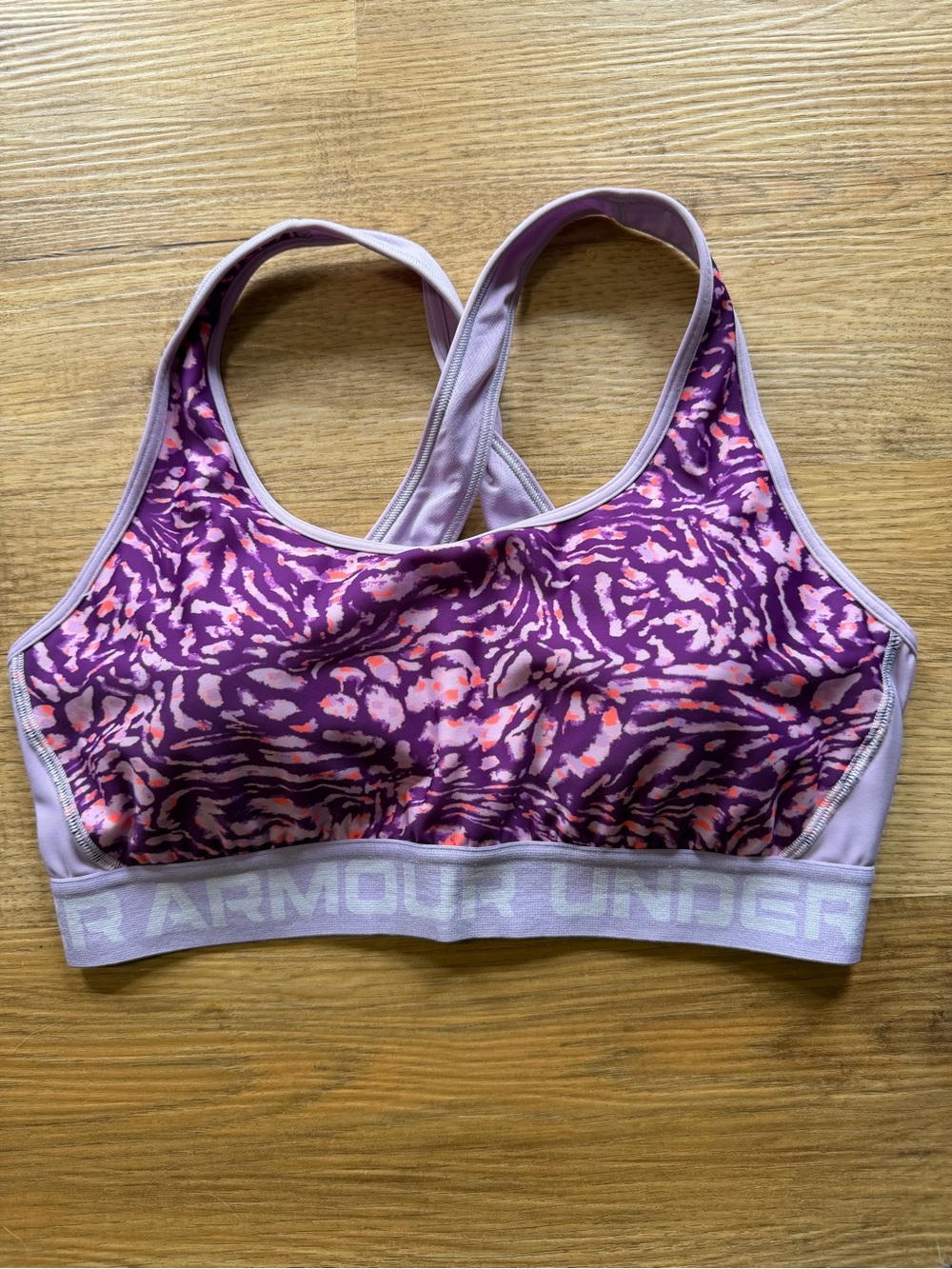 Under Armour Purple and Pink Leopard Print Sports Bra